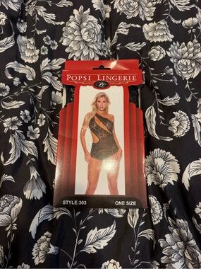 Popsi Lingerie Black Wrap Around Lace Teddy